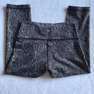 Lululemon Wunder Under Crop (High-Rise) *21" Black White Leggings W6ATXS